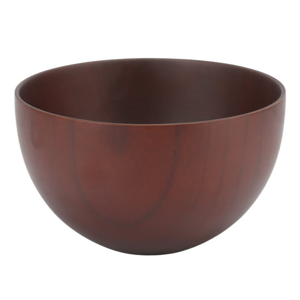 Tazón de sopa de madera Textura única Tazón de madera exquisito y redondo de forma suave para ensalada de fideos de arroz y frutas