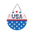 thumbnail image 1 of ILJNDTGBE 30x30cm Independence Day Wooden Door Happy July Hanging Independence Day Theme Door Hanging Garden Decoration Unique Outdoor Hanging Sign Large Wreath with Lights Mason Jar Sconces, 1 of 5