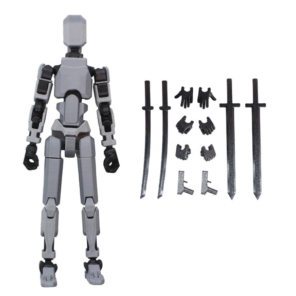 T13 Action Figure, Titan 13 3D Printed Robot Figure, Multi-Jointed Movable Human Style Model, Fully Articulated Collectible Desktop Ornament, 1 Pack