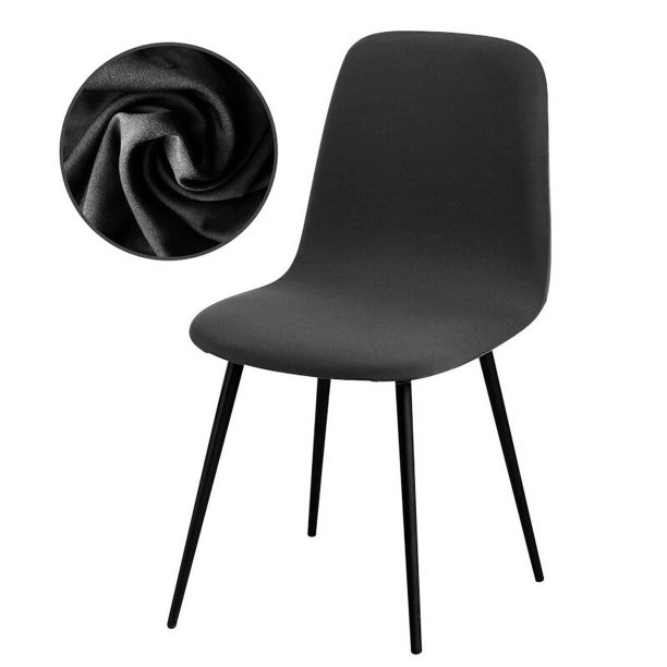 Hign-funda elástica para silla, cubierta con estampado de Color sólido, asiento trasero corto curvo, funda para silla de Bar, sala de estar, comedor, hogar