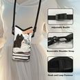 thumbnail image 5 of ZIATUBLES Protective Phone Crossbody Bag Adjustable Carrying Strap Neoprene Cellphone Sleeve Lightweight Shock Absorbing Pouch Case, 4 X 8 Inch, Black Cat Book Flower, 5 of 7