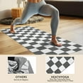 thumbnail image 4 of Gray and White Checkerboard Checkered Pattern Hot Yoga Mat Towel Non Slip for Hot Yoga - Quick-Drying Yoga Mat Cover with 4 Corner Pockets with Travel Bag - Hot Yoga Towel Non Slip 74"x26", 4 of 6