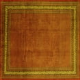 thumbnail image 1 of Ahgly Company Machine Washable Indoor Square Persian Yellow Traditional Area Rugs, 4' Square, 1 of 4