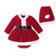 thumbnail image 1 of Disfraz de Papá Noel para bebé, mono de Papá Noel con gorro, conjunto navideño a juego para niña, ropa de invierno para bebé de 6 a 12 meses, 1 of 6