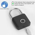 thumbnail image 2 of Keyless Smart Fingerprint Padlock USB Charging Fingerprint Lock Waterproof Door Lock 0.2sec Unlock Security Padlock B, 2 of 5