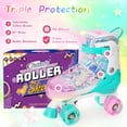 thumbnail image 2 of Kids Roller Skates for Girls Boys - Teal Butterfly for Teenagers Youth - Adjustable All Light up Wheels Indoor Outdoor Sports Birthday Gift, 2 of 5