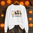 thumbnail image 3 of WEIWEN Just a Spooky Goose Sweatshirt for Women Funny Ghost Goose Printed Halloween Sweaters for Women Fall Clothes Womens Tops Women's Clothing White, S, 3 of 6