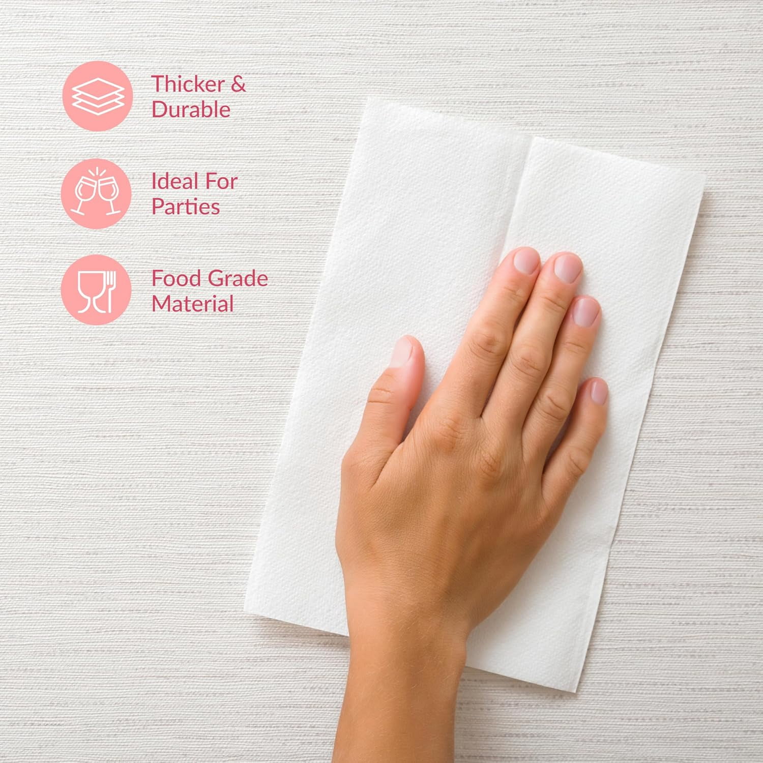 400 Linen Feel Disposable Paper Hand Towels - White, Event Supplies, Disposable Guest Towels, Wedding Napkins, Disposable Napkins for Guest Bathroom, Christmas Parties, Holiday Dinners