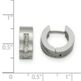 thumbnail image 2 of Stainless Steel Cubic Zirconia Satin Round Hinged Hoop Earrings - Measures 9mm long 5mm Thick, 2 of 2