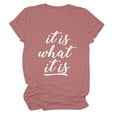 thumbnail image 1 of Camiseta de gran tamaño con estampado de letras blancas para mujer: top informal, cómodo y elegante de verano en color oro rosa, 1 of 4