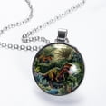 thumbnail image 2 of Dinosaur Elegant Glass Circular Pendant Necklace - Stylish Necklaces for Women, 2 of 5