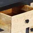 thumbnail image 3 of vidaXL Hand Carved Side Cabinet Gray 29.5"x13.8"x23.6" Solid Mango Wood, 3 of 10