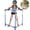 Blue, variant on GanFindX Folding Kids Roller Skate Trainer, Adjustable Height Skater Aid Training Walker with Silent Casters for Toddlers Children, Denim Blue