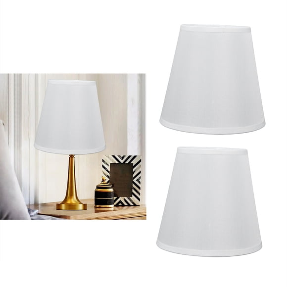 Cloth Lamp Shade, Lightweight Clip On 2PCS Table Lamp Cover Easy To Install for Living Room for Study Room for E14 Bulb for Studio for Chandelier for Home PT06 Beige,PT07 White