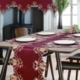 thumbnail image 5 of Decozen Gold Lace Red Doilies Set of 12 - Round Placemats European Embroidery for Dining Table Home Decor Wedding - 15 inches - The Imperial Red Collection, 5 of 9
