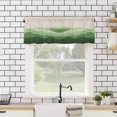 thumbnail image 4 of Hokiten Rod Pocket Curtain Valance, Green Beige Ombre Farmhouse Window Valance for Living Room, Bedroom, Kitchen Minimalist Ocean Waves Linen 60"W x 18"L, 4 of 8