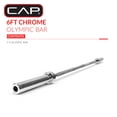 thumbnail image 2 of CAP Barbell Solid Steel Olympic Weight Lifting Bar, 6 ft., Chrome (Fits 2-Inch Weight Plates), 2 of 7