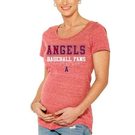 Los Angeles Angels Soft As A Grape Women's Fans Tri-Blend Maternity T-Shirt - Red