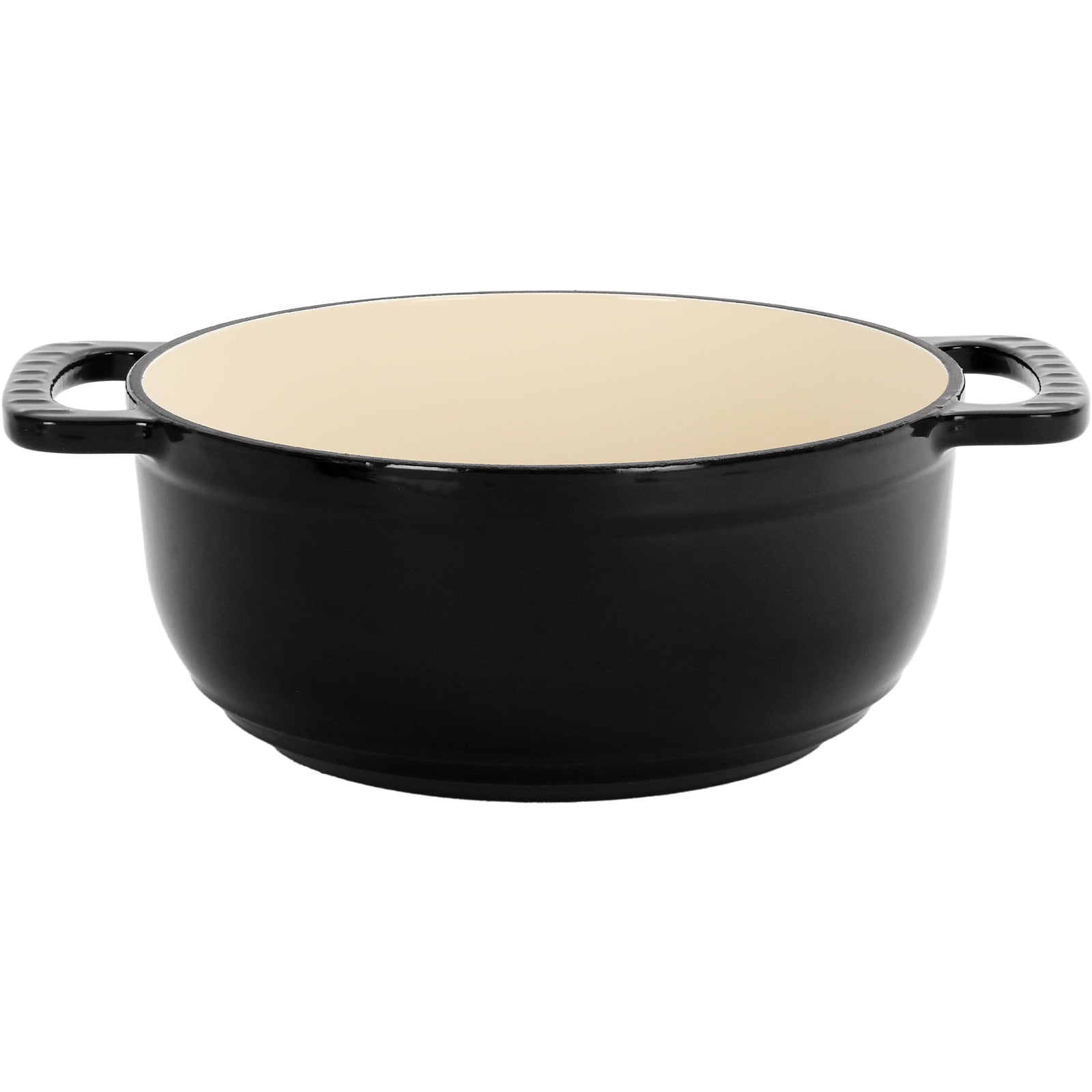 Cast Iron 7.5qt Cooking Pot, Includes Two Silicone Gloves, Enamel Pot, Pure Black