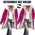 thumbnail image 2 of yardsong Parka Long Réversible pour Femme - Doudoune en Molleton à Capuche Doublée Sherpa Chaude Rose Vif,m, 2 of 9