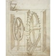 thumbnail image 2 of Martini, Francesco di Giorgio 20x24 White Modern Wood Framed Museum Art Print Titled - Folio 14: mill with undershot water wheel, 2 of 4