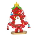 thumbnail image 5 of Kokiya Desktop Wooden Christmas Tree Decor Decorative Handmade Crafts Table Centerpiece red, 5 of 9