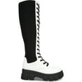 thumbnail image 2 of Circus by Sam Edelman Dinah White Chunky Heel Lace Up Knee High Combat Boots (White, 7), 2 of 3