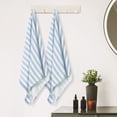 thumbnail image 4 of Unique Bargains Stripe 2 Pack Bath Towels Set Cotton Lightweight Towels for Bathroom Blue 28" x 56", 4 of 8