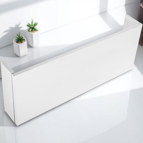 LEORX White Desktop Monitor Stand Computer Screen Riser with Thick Board for Home and Office