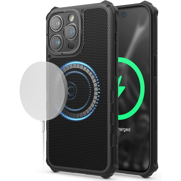elago Compatible with iPhone 15 Pro Max Case, Compatible with MagSafe, Armor Case, US Military Grade Drop Protection, Tough Rugged Design, Shockproof Bumper Cover 6.7 inch (Black)