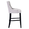 thumbnail image 4 of WestinTrends Hayes 29" Upholstered Wood Bar Stool with Tufted Back (Set of 2), Black/Light Gray, 4 of 10