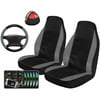 Auto Drive 5-Piece Active Leatherette Steering Wheel and Seat Cover Car Kit