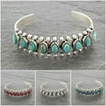 thumbnail image 2 of Zhuge Turquoise Bracelet for Women Adjustable Turquoise Cuff Bracelets Turquoise Open Bangle Bracelet Western Bohemian Bangle for Girls Jewelry Gift(03), 2 of 2