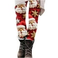 thumbnail image 3 of QIUOMBBP Christmas Pajama Pants Women Santa Claus Print Elastic Waist Soft Lenggings Xmas Ankle Length Yoga Lengging Tights, Multicolor, XL, 3 of 7