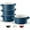 Blue, variant on Soup Crocks, Ceramic Stackable Bowls, Set of 4, Red
