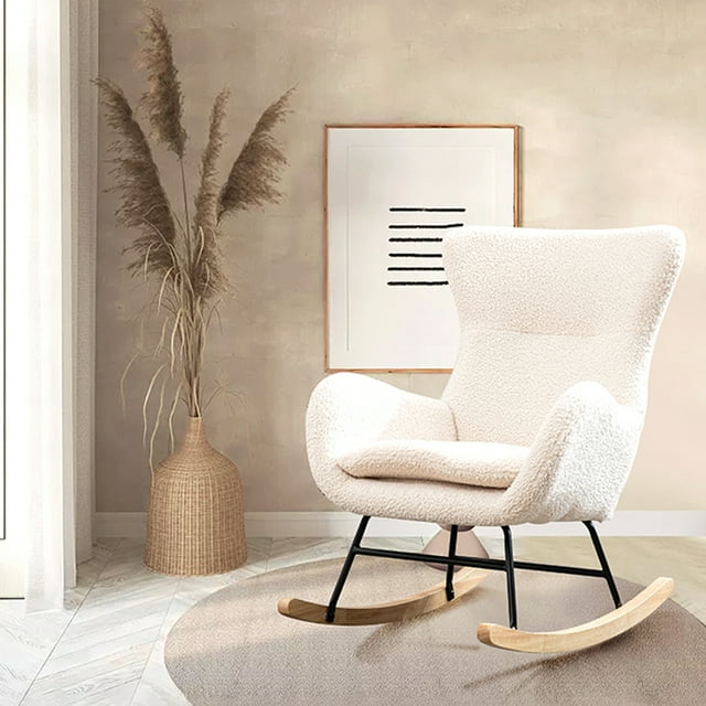 KINFFICT Rocking Chair Nursery, Upholstered Nursery Rocking Chairs
