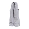 thumbnail image 3 of CONZONE Mens Baggy Cargo Pants Wide Leg Hiking Pants for Men Trendy Elastic Waist Drawstring Solid Outdoor Joggers Pant With Pockets, 3 of 3