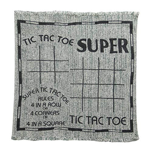 LuluA Home Giant Checkers 3-in-1 Jumbo Checkers Rug Checkers Board Game with Super Tic Tac Toe Set