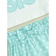 thumbnail image 6 of Bagilaanoe 3pcs Toddler Baby Girl Shorts Set Short Sleeve Letter Print T Shirt Tops + Shorts + Headband 12M 18M 24M 3T 4T 5T Kids Casual Summer Clothes, 6 of 8