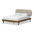 thumbnail image 7 of Baxton Studio Penelope Mid-Century Modern Solid Walnut Wood Fabric Upholstered Platform Bed, Multiple Sizes, Multiple Colors, 7 of 7