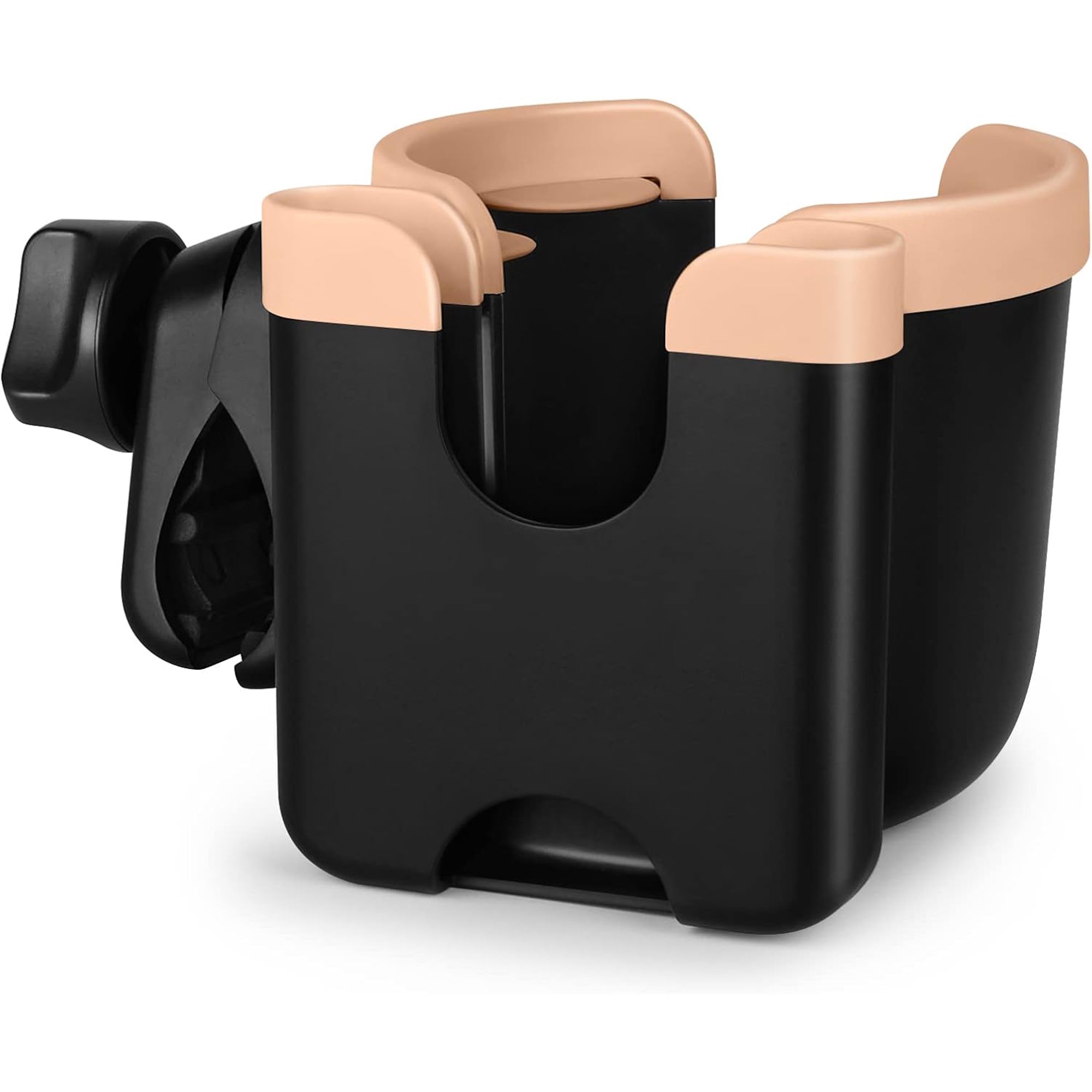 Stroller Cup Holder with Phone Holder, Bike Cup Holder, Universal Cup Holder for Uppababy Nuna Doona Strollers, 2-in-1 Cup Holder for Walker, Wheelchair, Scooter Mix Pink