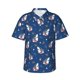 thumbnail image 1 of Fotbe Cute Shark Camisa Hawaiana para Hombre Unisex – Camisa Casual de Verano con Botones de Manga Corta de Algodón y Lino,Large, 1 of 7