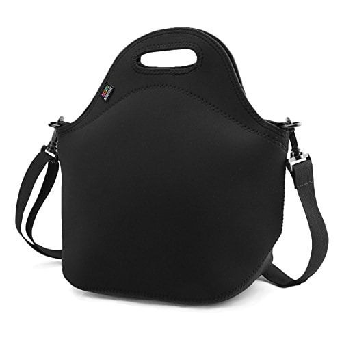 black neoprene lunch bag