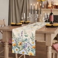 thumbnail image 2 of Floral Eucalyptus Leaves 70 Inch Table Runner, Daisy Summer Botanical Vintage Farmhouse Dresser Scarf Cotton & Linen Tablerunner for Dining/Kitchen Island/Holiday Party Décor 13" x 70", 2 of 9