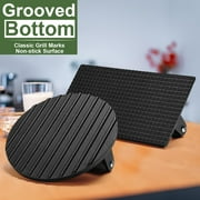 Mibote Burger Press, 2 Pcs Heavy-Duty Cast Iron Smash Bacon Press with Wood Handle for Griddle, Sandwich, Nonstick Pan