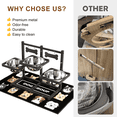 thumbnail image 7 of Adjustable Height 3-Bowl Raised Dog Feeder Stand, Ergonomic Anti-Slip Pet Dining Station, 7 of 7