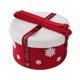 thumbnail image 1 of Cesta de regalo navideña, cesta debajo del estante, cesta de almacenamiento para festivales, cesta tejida decorativa Rojo 22x12cm, 1 of 9