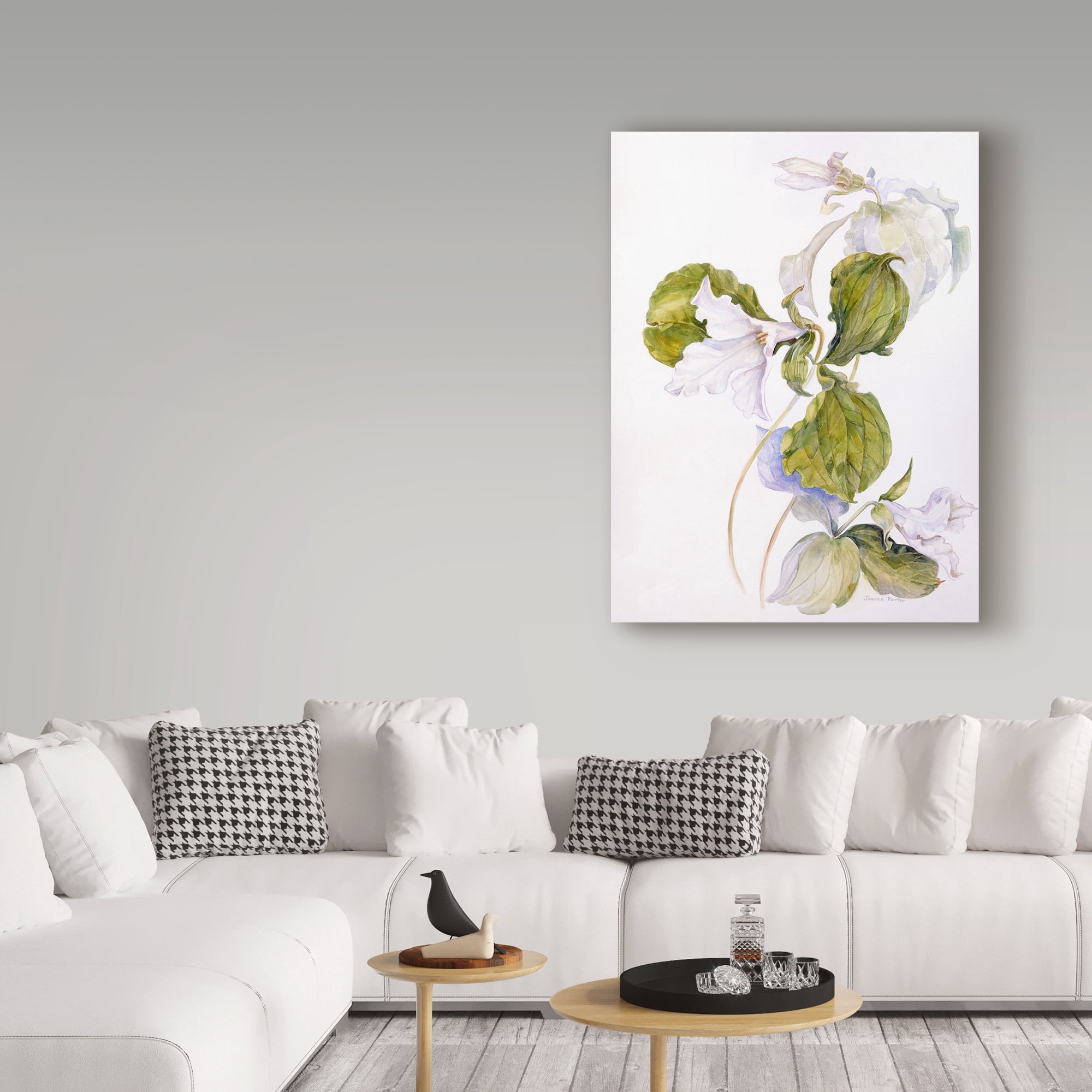 Trademark Fine Art 'White Trillium' Canvas Art by Joanne Porter