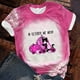 thumbnail image 2 of Blusa de manga corta para mujer Camiseta con estampado de letras de concienciación sobre los senos Tops Pompotops  qwe22804, 2 of 9