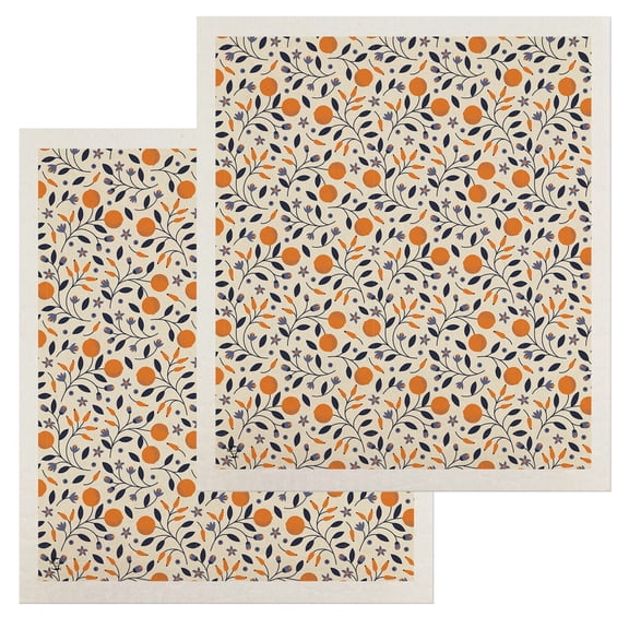 Briarwood Lane Citrus and Vines Swedish Dishcloth (2-pack)